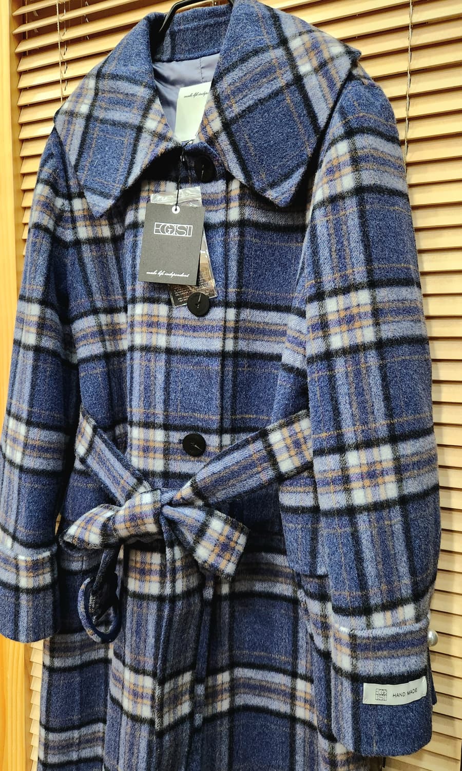 (새상품)에고이스트 체크 싱글 핸드메이드코트 상품이미지2