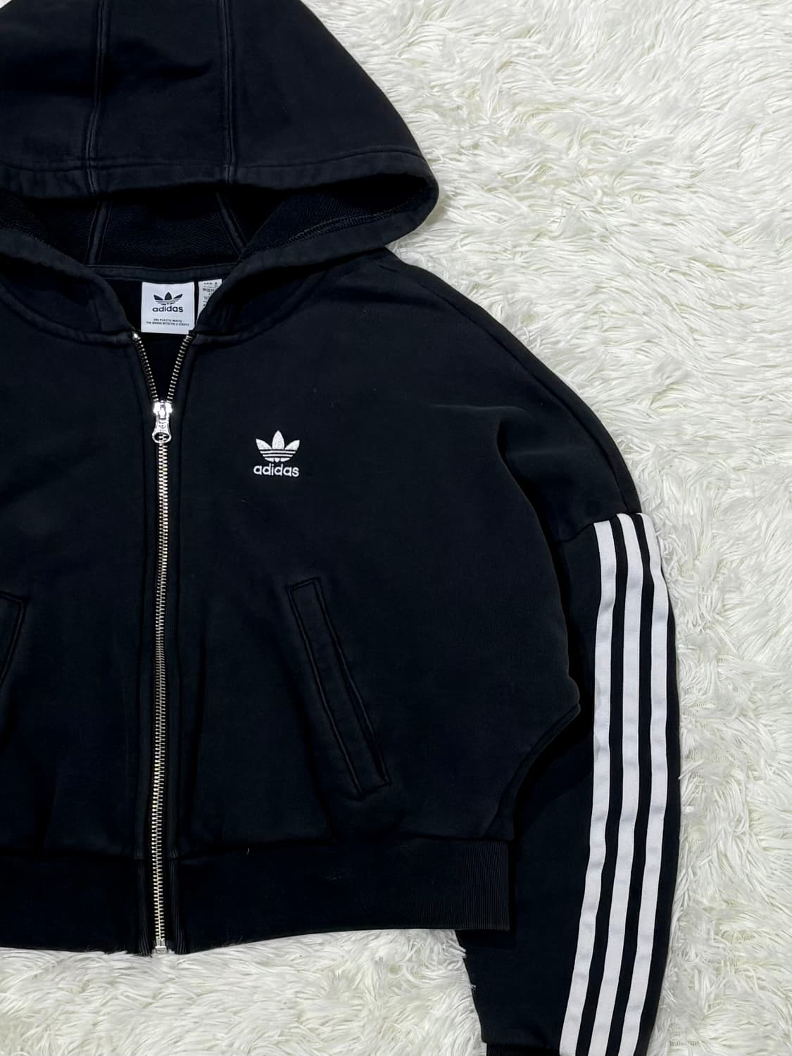 아디다스 크롭 삼선 후드집업 상품이미지6