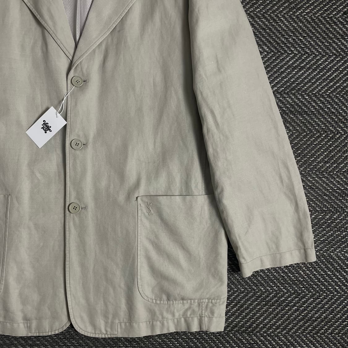 90s 입생로랑 자수로고 아카이브 치노 블레이저 자켓 y 3299 상품이미지3