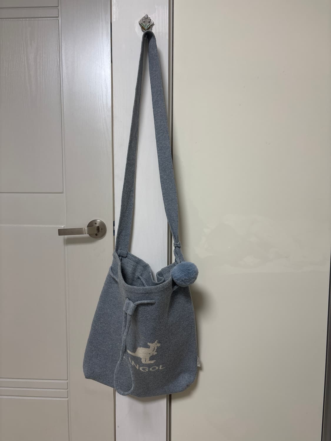 캉골 트리코 니트 드로스트링 백 3159 (멜 란지블루) 상품이미지2