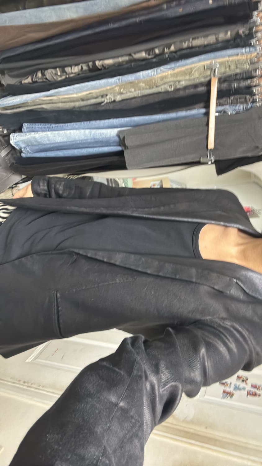 헬무트랭 레더카라 왁스코팅 블레이저 6사이즈 상품이미지3