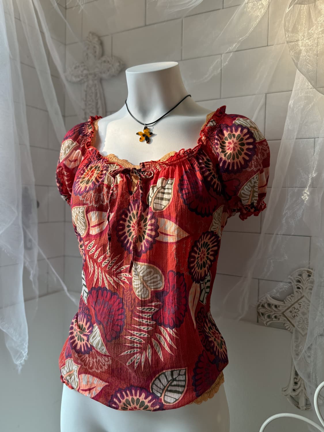 Hawaiian Puff Blouse 0373 상품이미지2