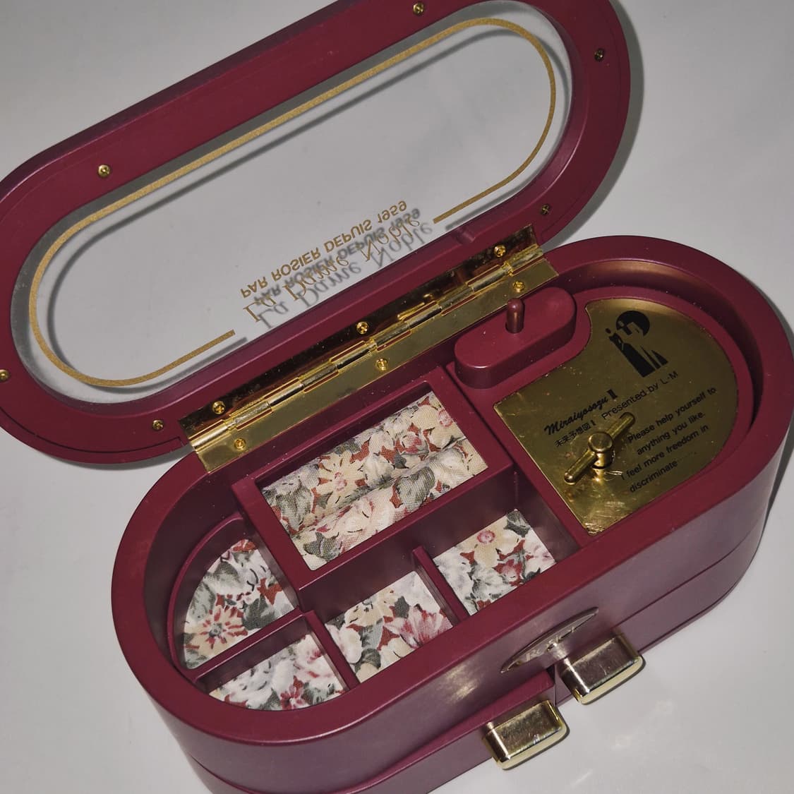 90s 로지에 플로랄 오르골 주얼리 서랍 상품이미지9