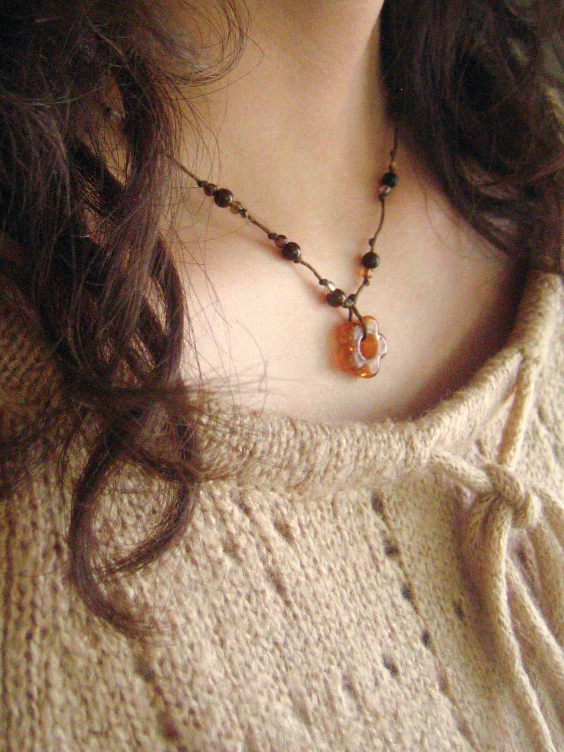 pumkin san-flower necklace 펌킨 산플라워 목걸이 상품이미지2