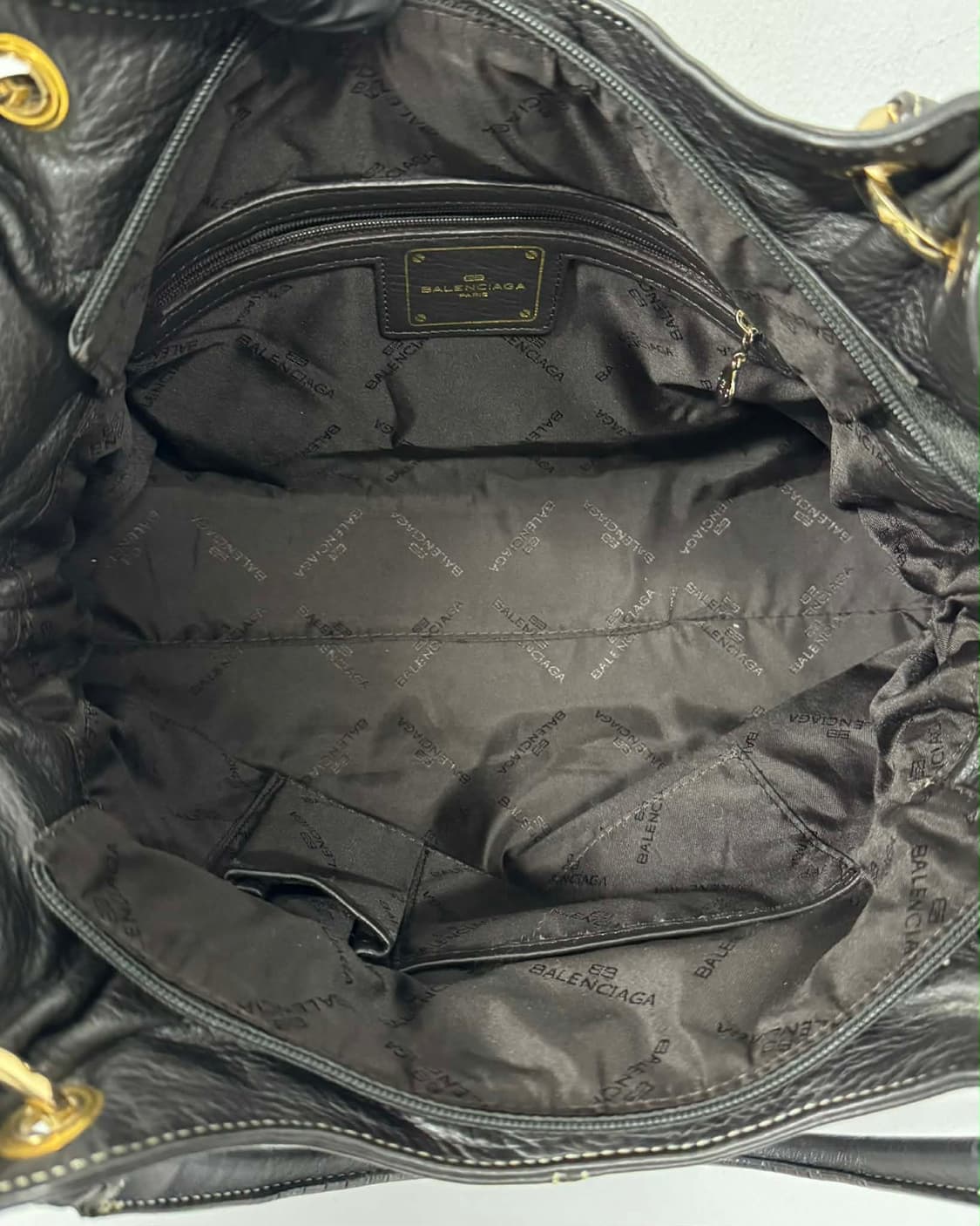 발렌시아가 00s 가죽 금장 숄더 호보백 블랙 토트 상품이미지7