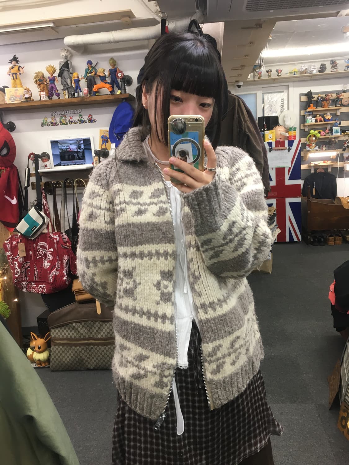 빈티지 코위찬 니트 집업 상품이미지1