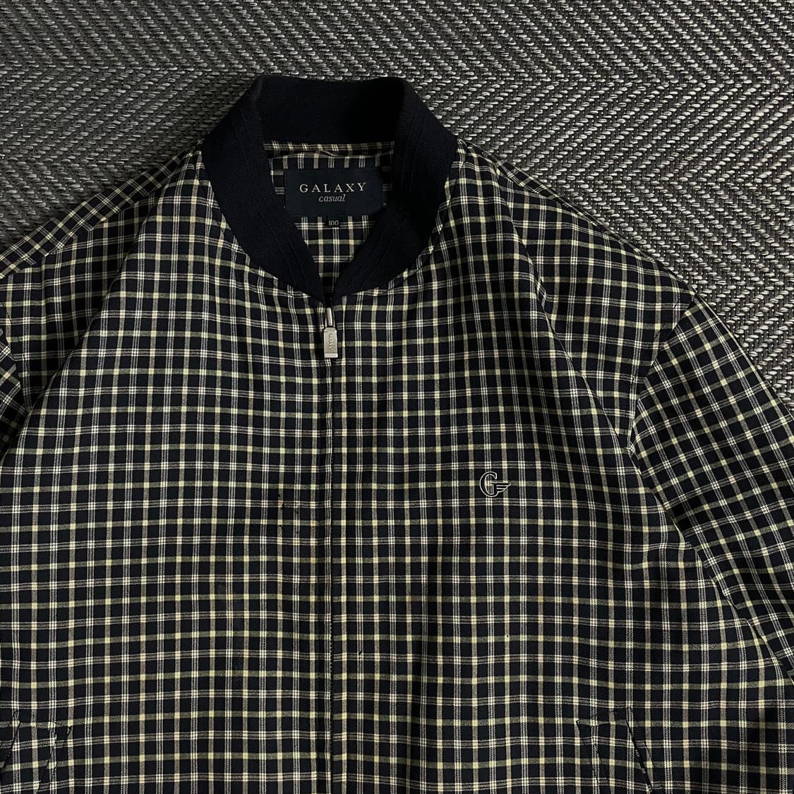 Galaxy 빈티지 체크 패턴 블루종 자켓y 3671 상품이미지3