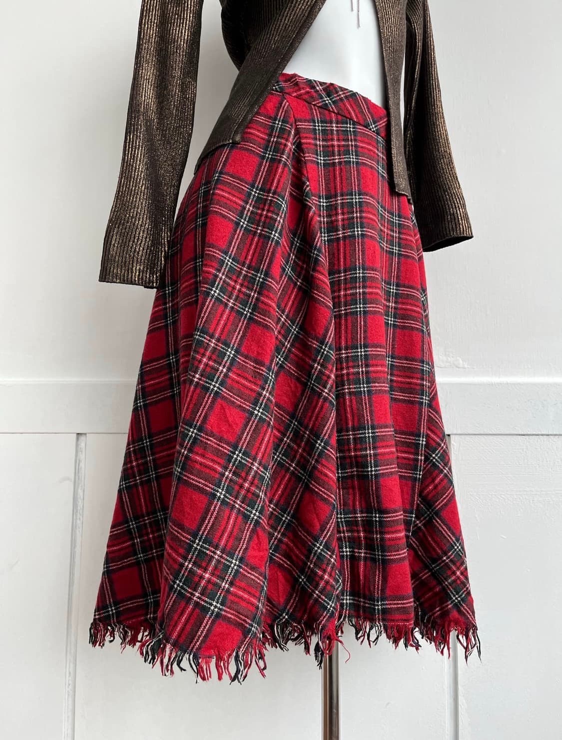 Olive des olive 레드 체크 롱 스커트 상품이미지1