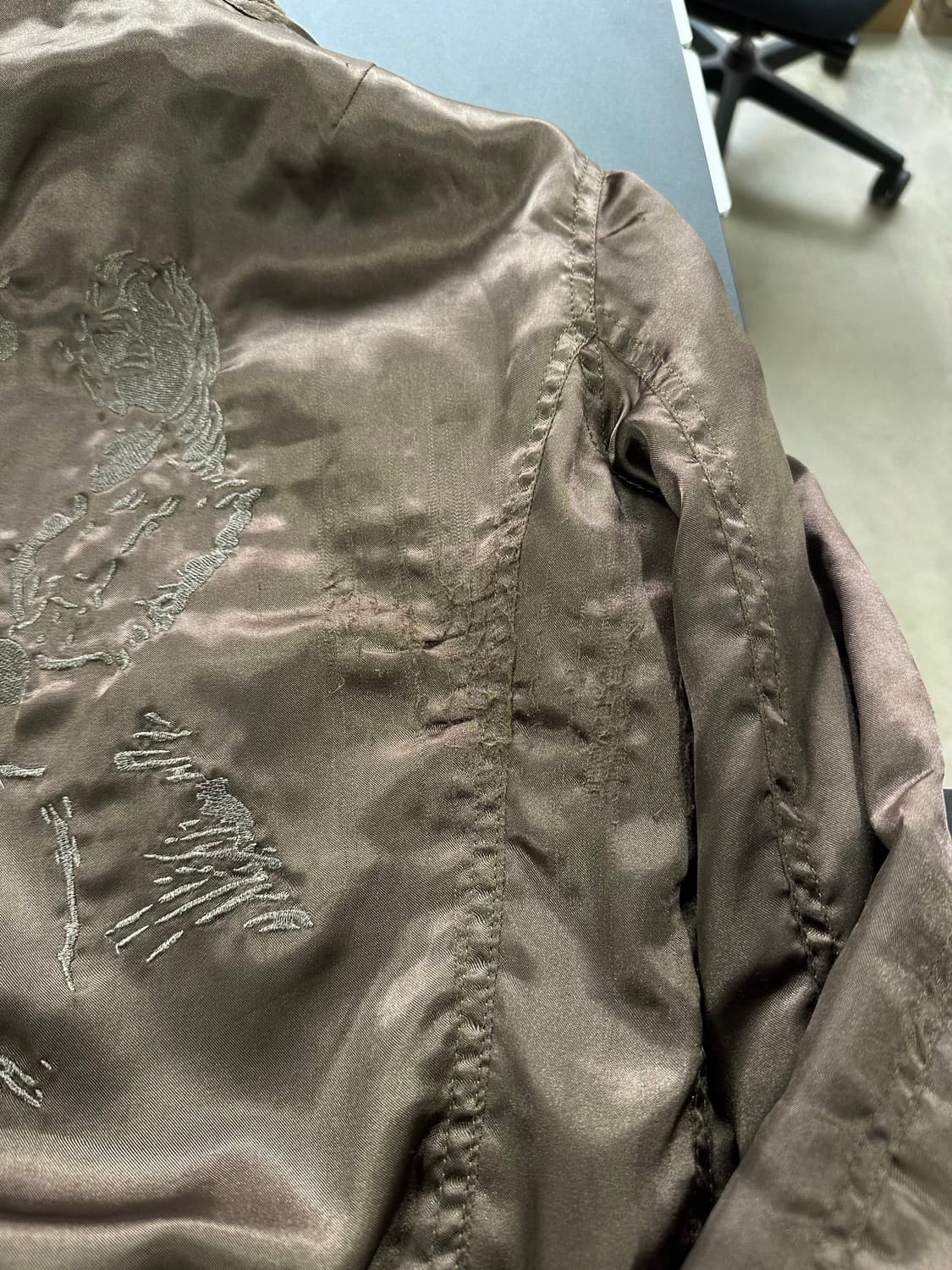 히스테릭글래머 히스걸Rock풀자수로고 하이넥 점퍼 카키 상품이미지8