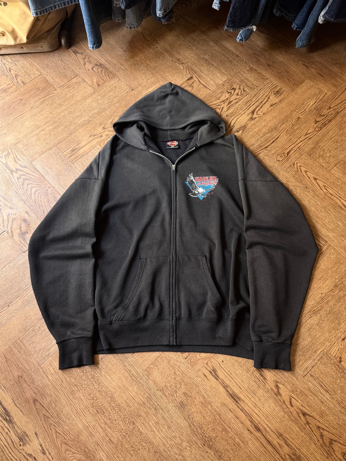 [3XL]90's 할리 데이비슨 USA Lancaster 후드집업 상품이미지1