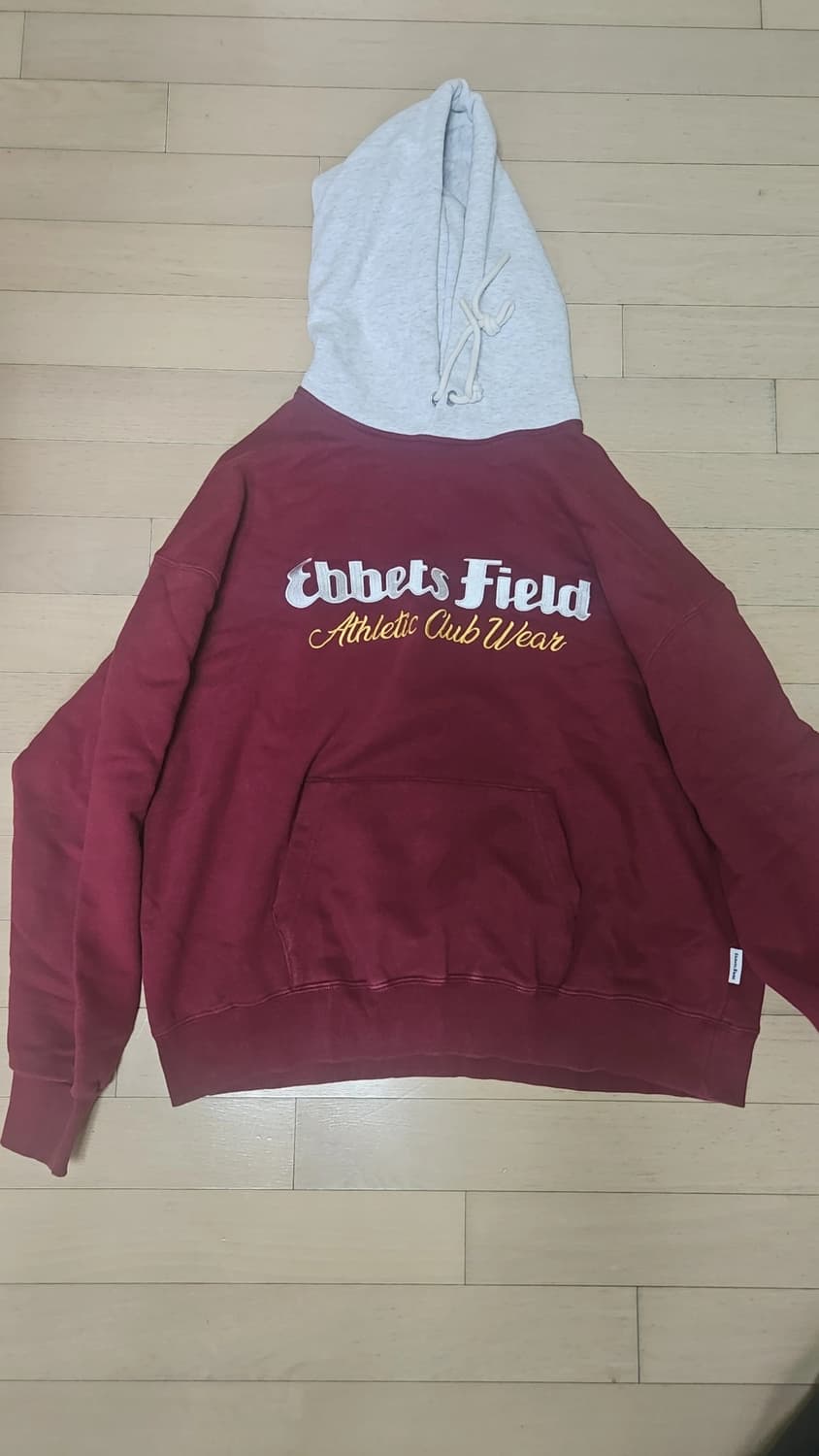 이벳필드 베이직 로고 후드티 버건디 M 상품이미지2