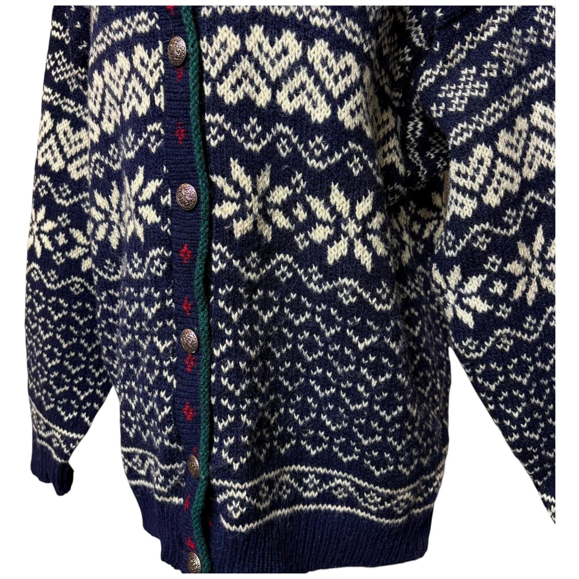 3668 엘엘빈 80s 노르딕 눈꽃 네이비 니트가디건 상품이미지3