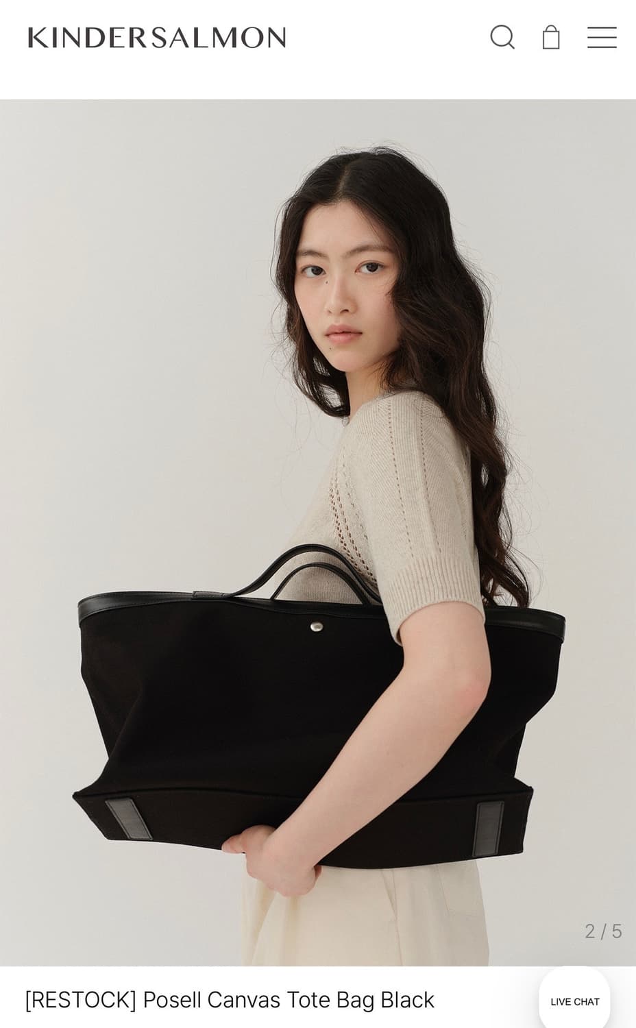 킨더살몬 포셀 캔버스 토트백 상품이미지1