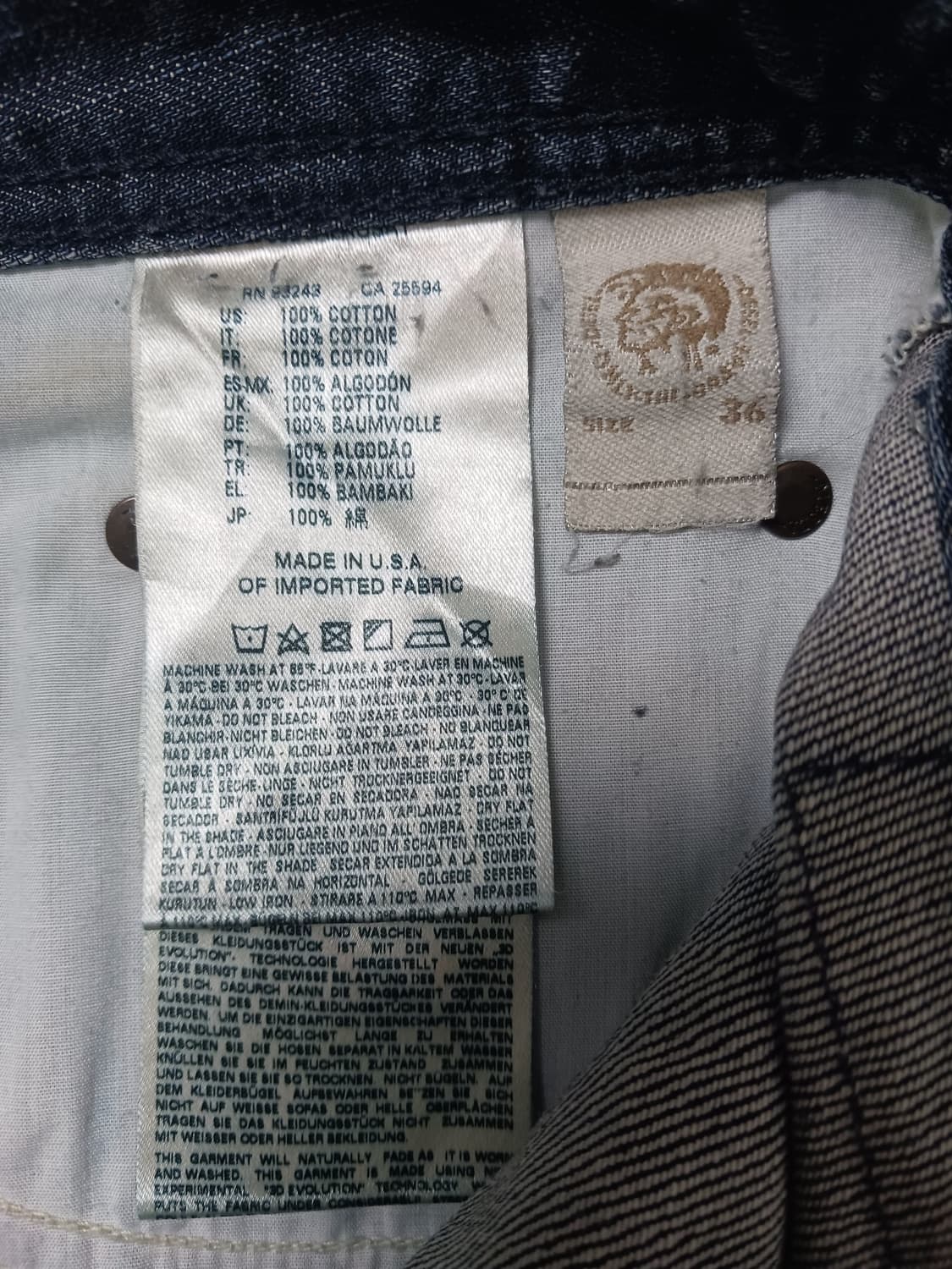 [36] 디젤 사파도 레귤러 슬림 스트레이트진 청바지 상품이미지10