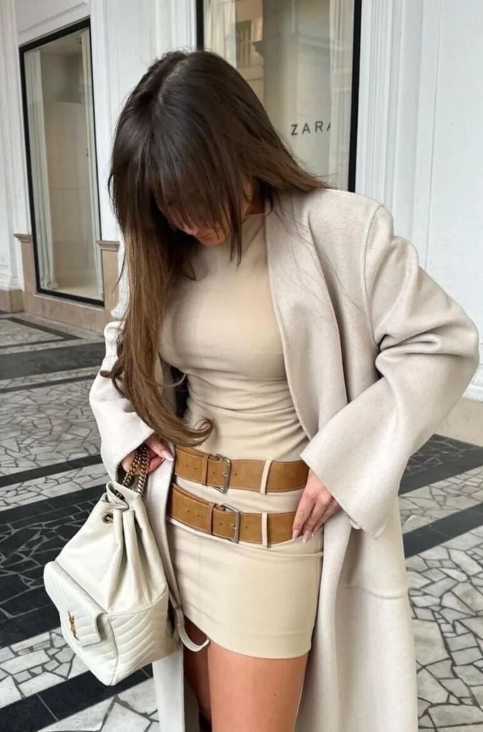 ZARA 자라 홀터넥 나시 더블 벨트 세트 슬림 원피스 S 새상품 상품이미지2