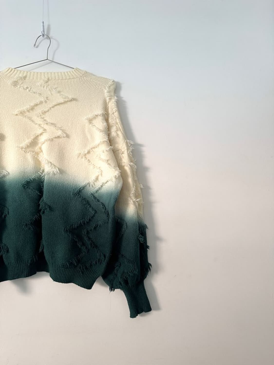 Tassel gradient knit / green & ivory 상품이미지3