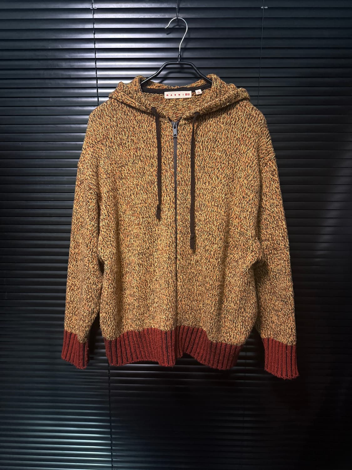 유니클로 마르니 콜라보 옐로우 에스닉 니트 후드 집업 노랑색 L 100 상품이미지3