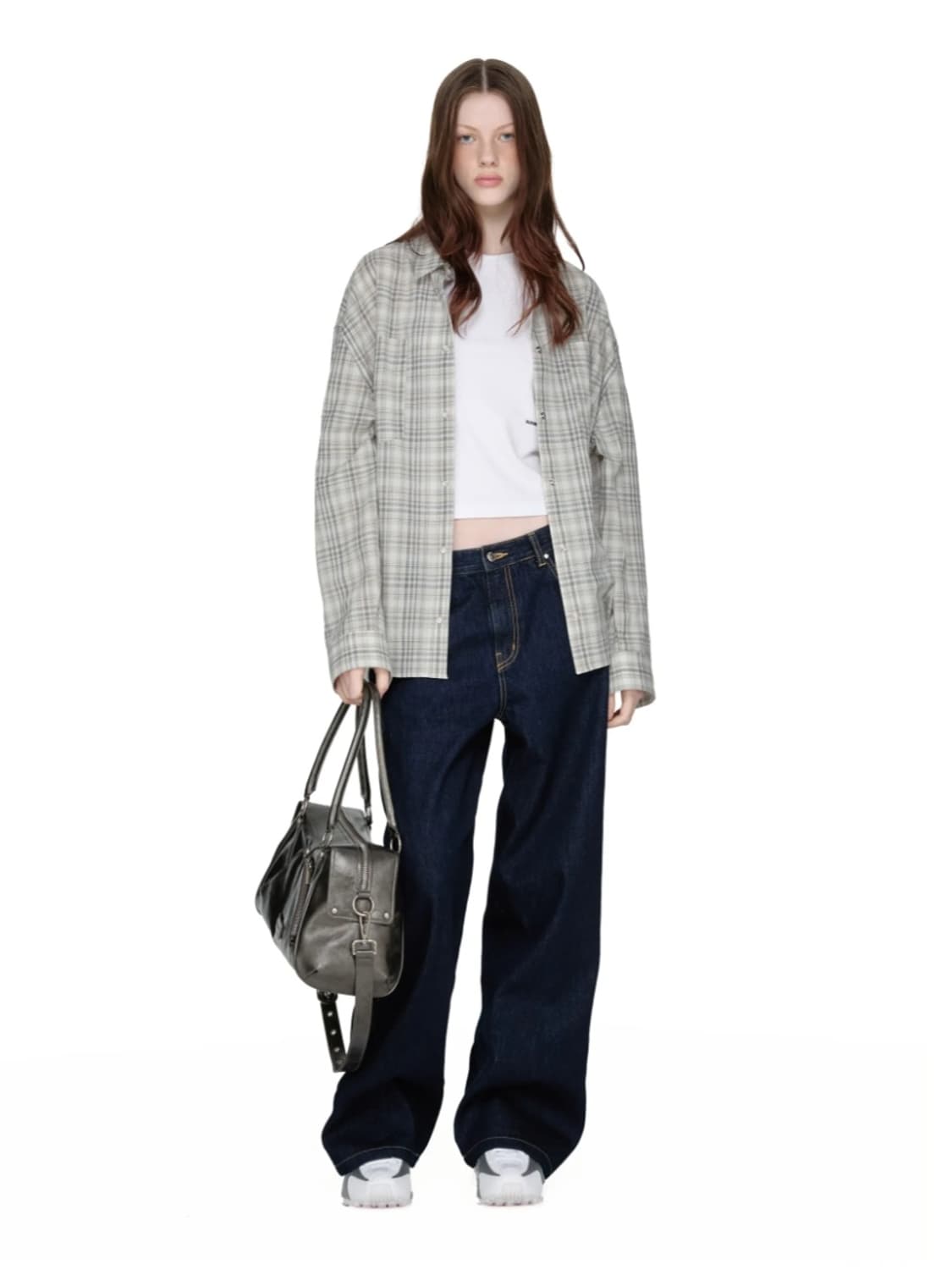 SUNBURNPROJECT 썬번프로젝트 오버핏 체크 셔츠 (블루) 미착용 상품이미지5