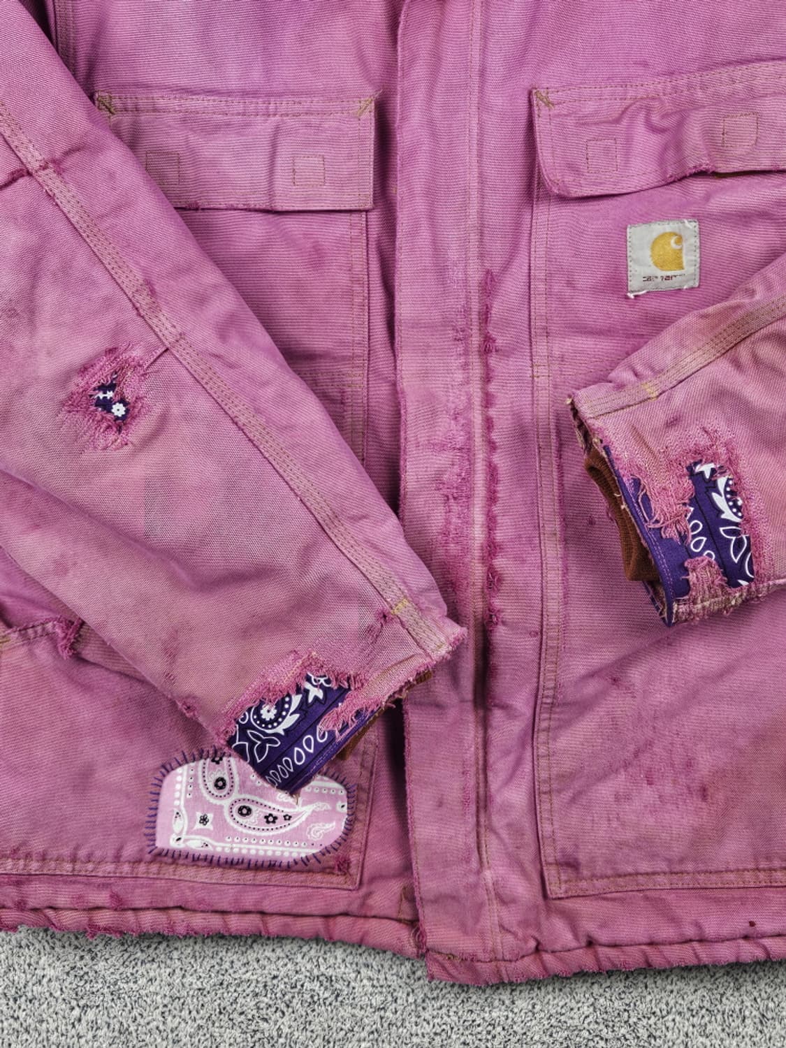 칼하트 핑크 다이드 커스텀 초어 워크 자켓 (상세설명참조) / 10277 상품이미지7