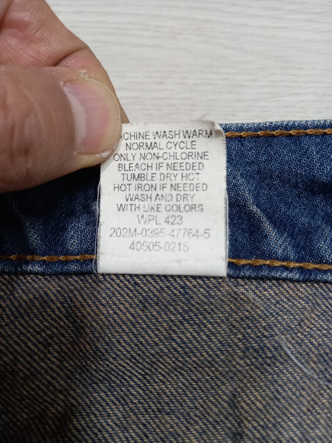 34 95's 리바이스505 오렌지탭 일자진 진청 배색진 34-574 상품이미지10