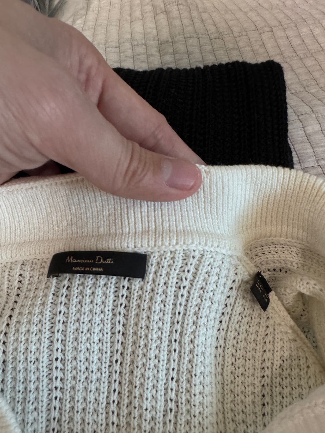 마시모두띠 / 쇼트 슬리브 리브드 폴로 스웨터 화이트 / XL 상품이미지4