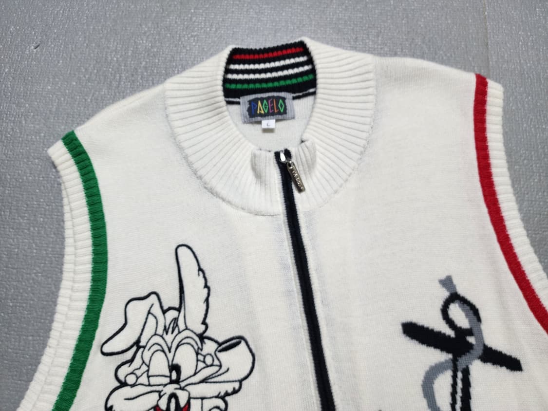 PAGELO 캐릭터 울 니트 집업 조끼 베스트 상품이미지2