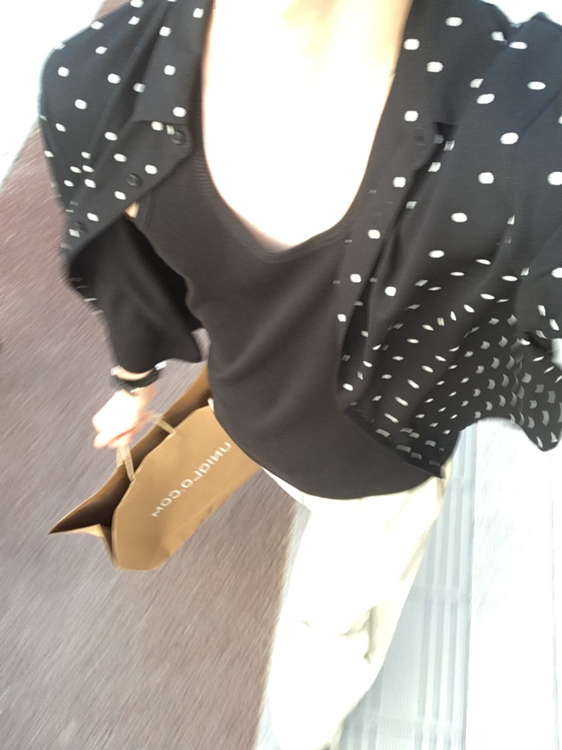 유니클로 도트 하프 셔츠 상품이미지2