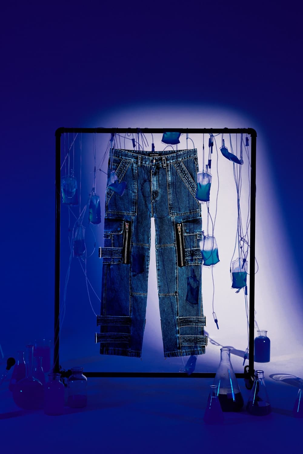 메종 미네드 익스클루시브 디벌스 제너레이트 카펜터 와이드 데님 팬츠 상품이미지1