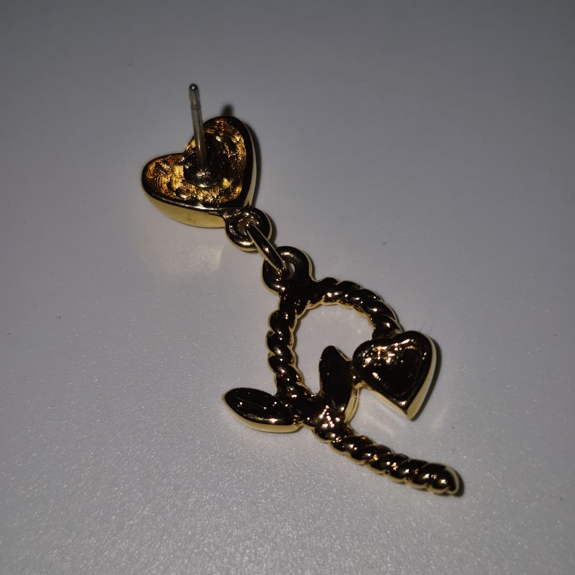 90s 프랑스 꾸레쥬 하트 꽃잎 드롭 이어링 상품이미지10