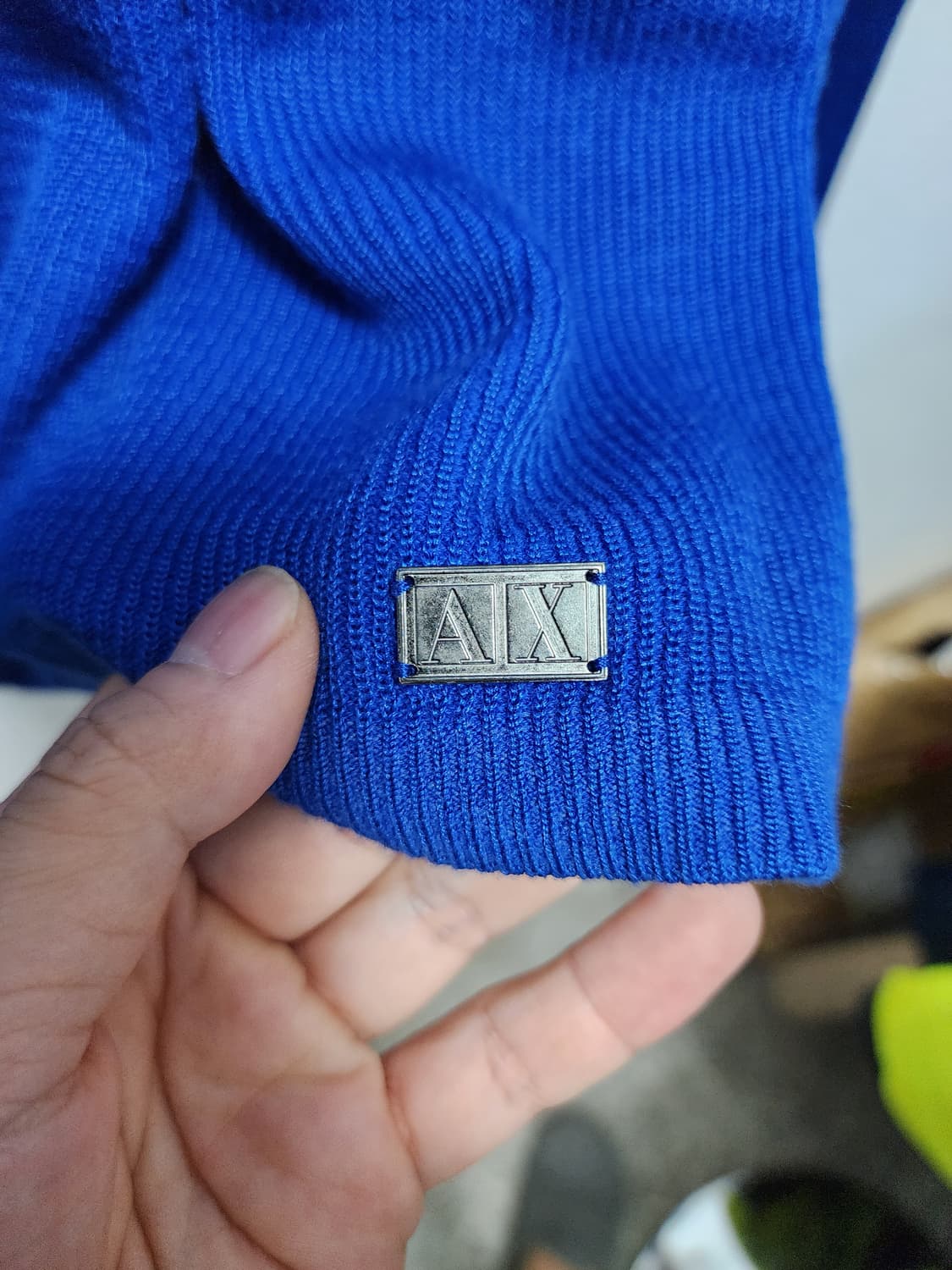 알마니 A/X 진파란색 긴팔티 상품이미지3