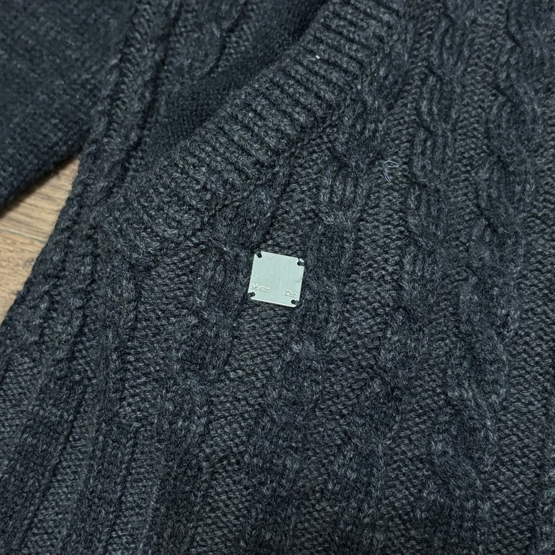 마뗑킴 케이블 니트 투웨이 집업 블랙 상품이미지6