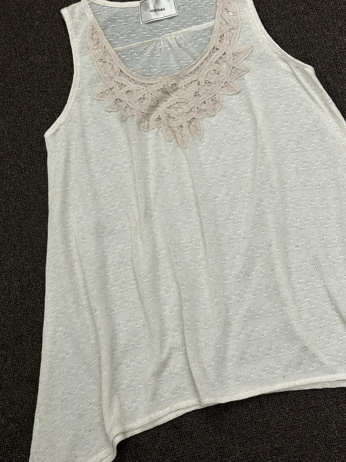 M)ventviolet vintage 여성 레이스 디테일 아이보리 나시 상품이미지3