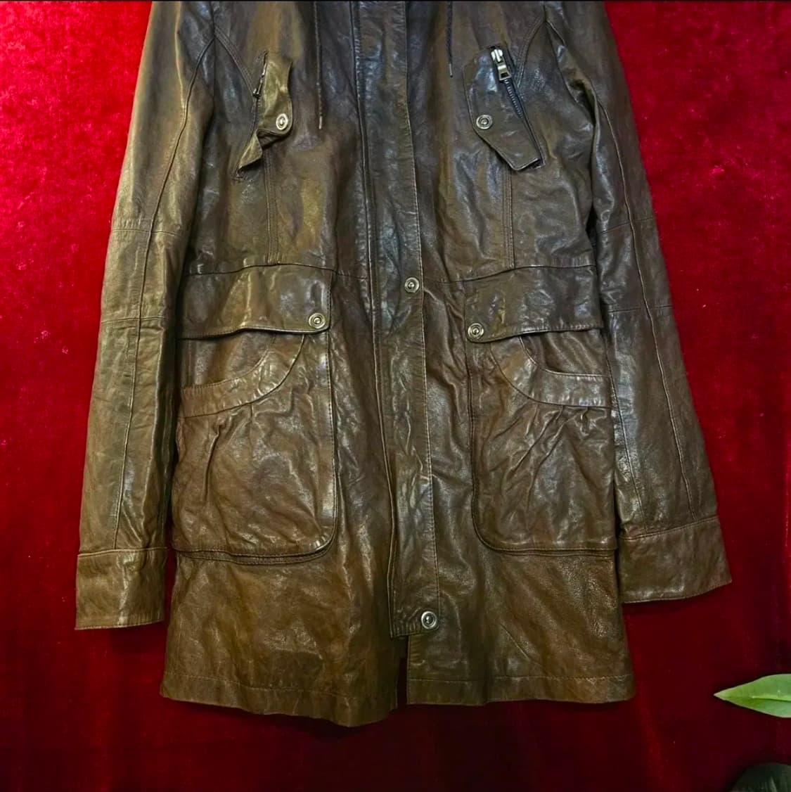 Friends  Italy 양가죽 후드 브라운 집업 자켓 상품이미지5