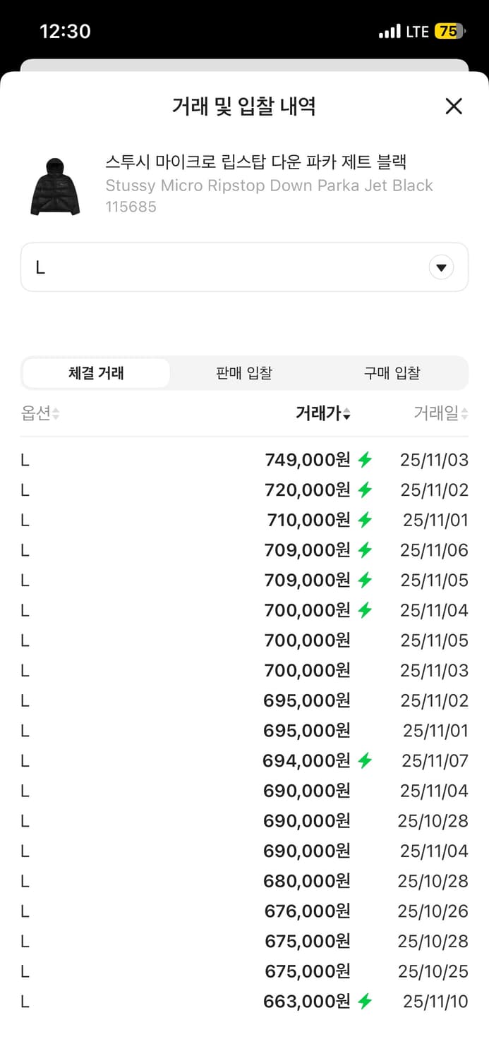 [L] 25fw 스투시 마이크로 립스탑 패딩 제트블랙 상품이미지5