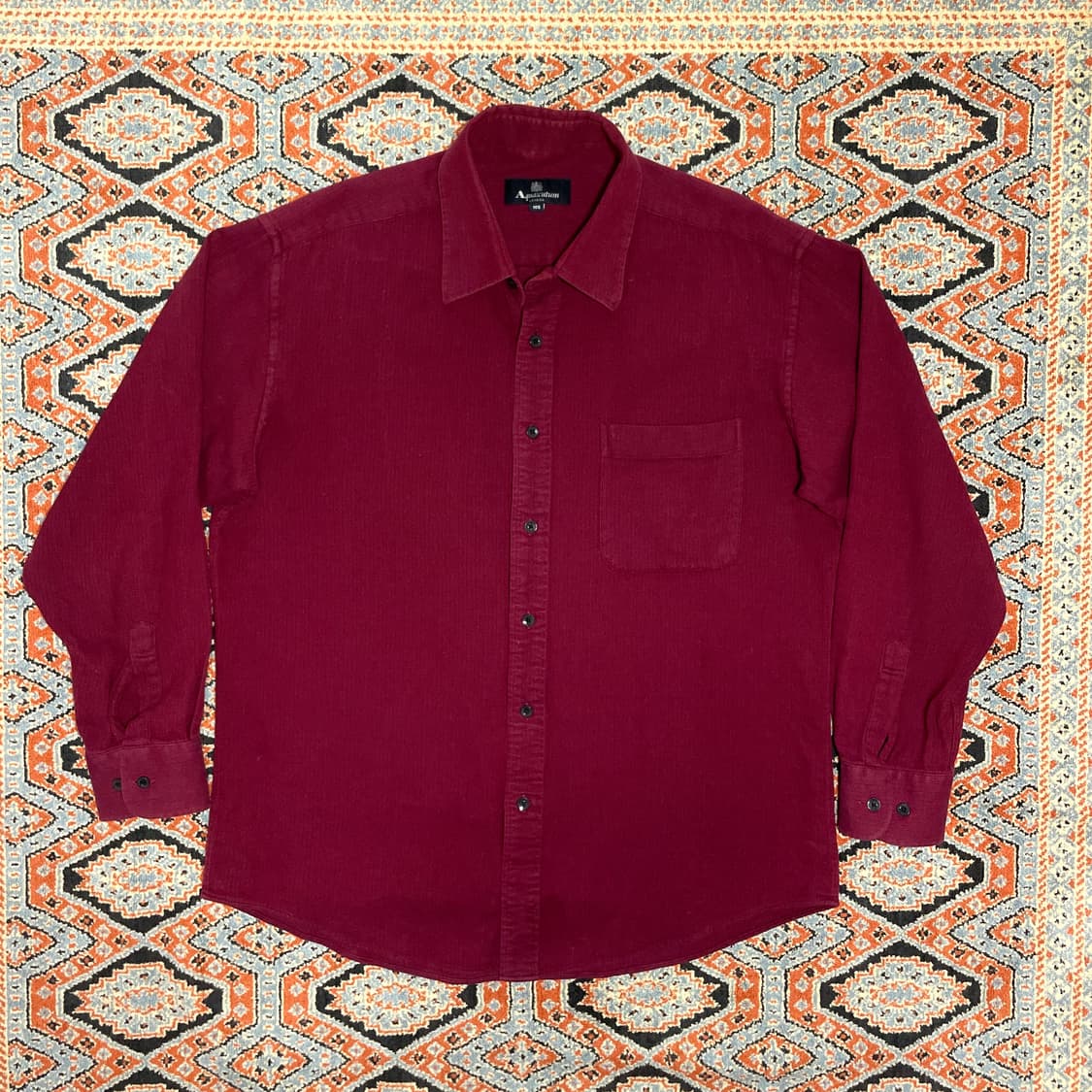 아쿠아스큐텀 버건디 면 셔츠 남방 남성105 상품이미지1