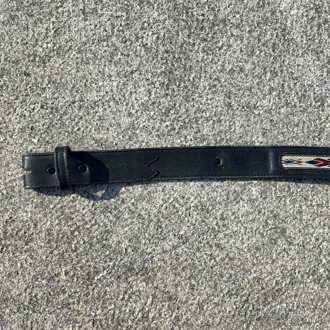 네이티브 패턴 콘초 웨스턴 레더 벨트 Made in USA 상품이미지4