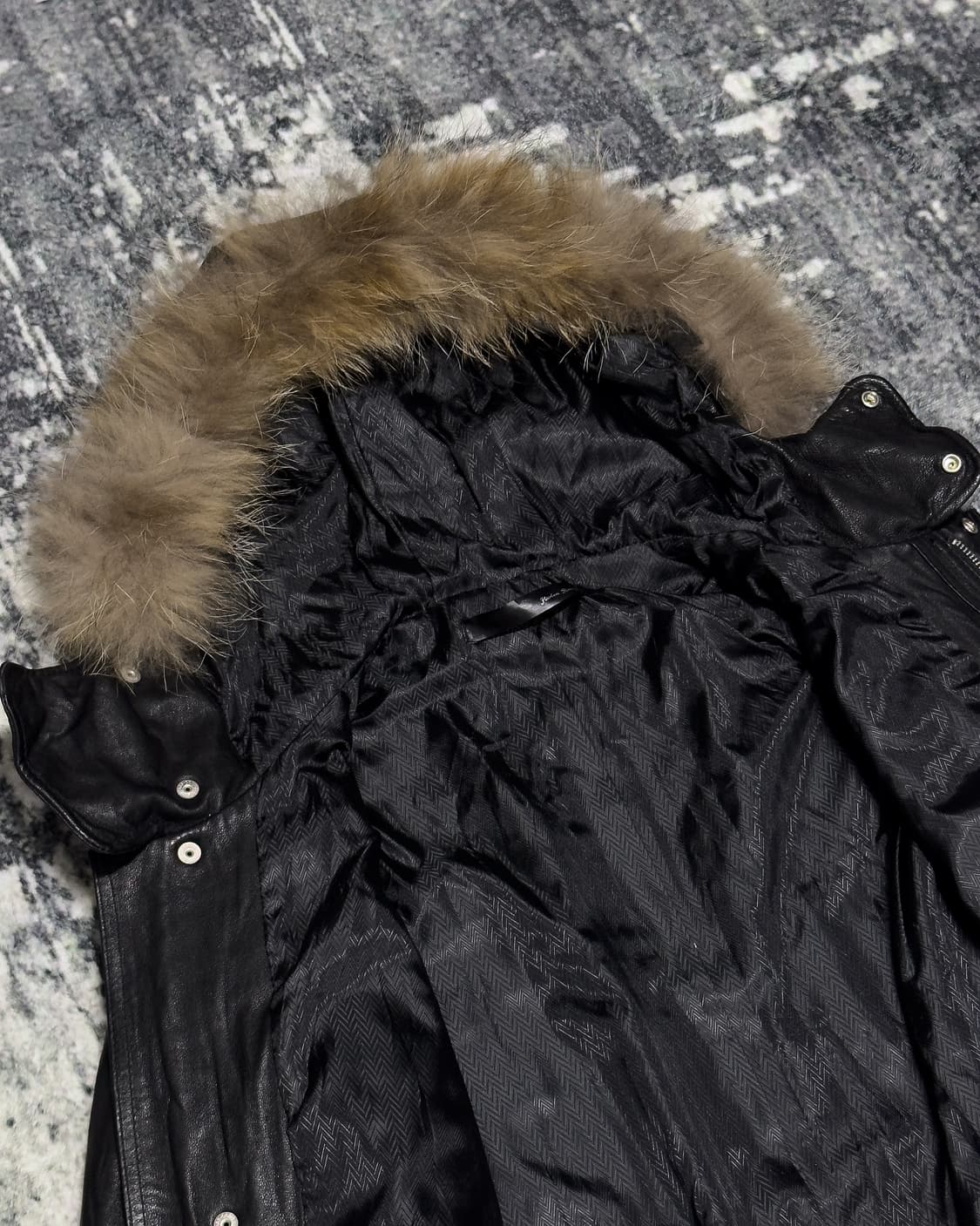 {Unknown} Pig Leather Racoon Fur Parka   상품이미지8