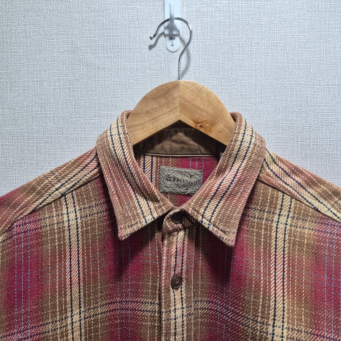 (L)90s st johns bay 체크 플란넬 셔츠 상품이미지2