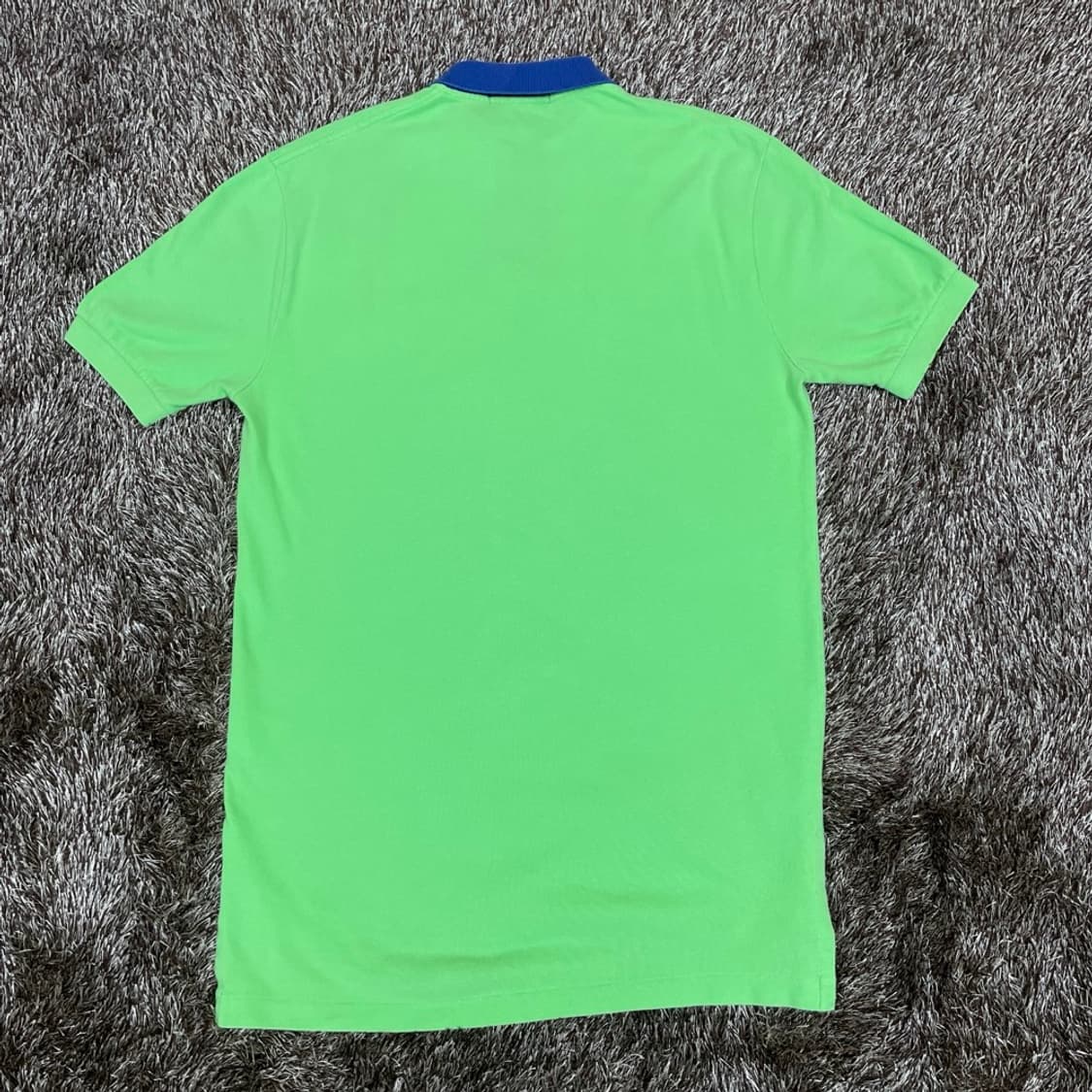 폴로 랄프로렌 라임그린 블루카라 클래식핏 반팔 카라티 M 상품이미지6
