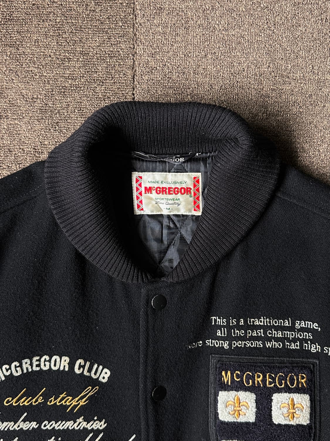 Mcgregor 스타 패치 울 레더 바시티 자켓 상품이미지8