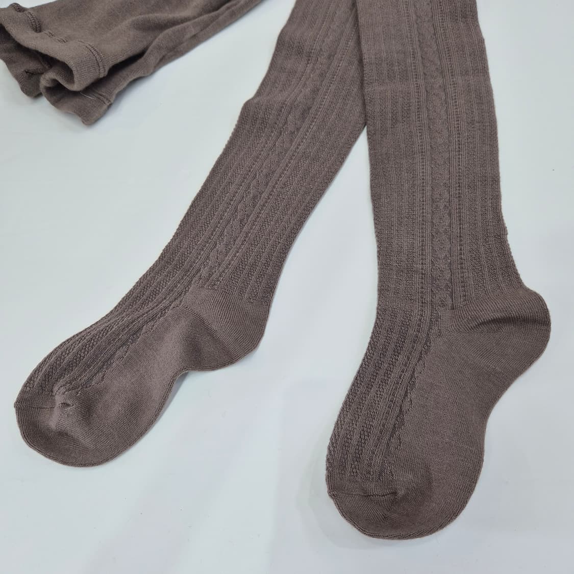 브라운 니트 패턴 여성 타이즈 상품이미지2