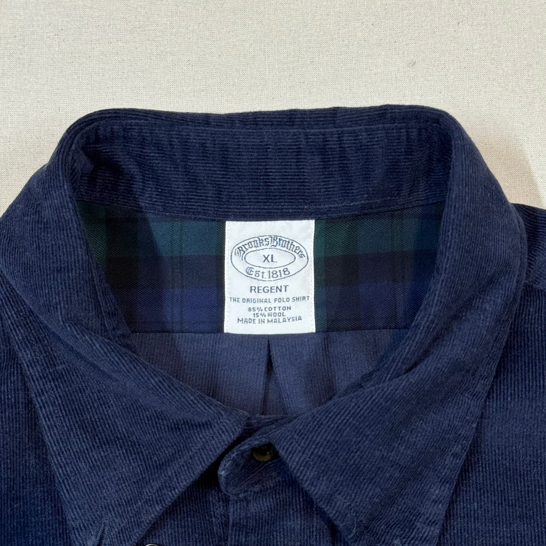 XL) 브룩스 브라더스 네이비 코듀로이 셔츠 상품이미지5