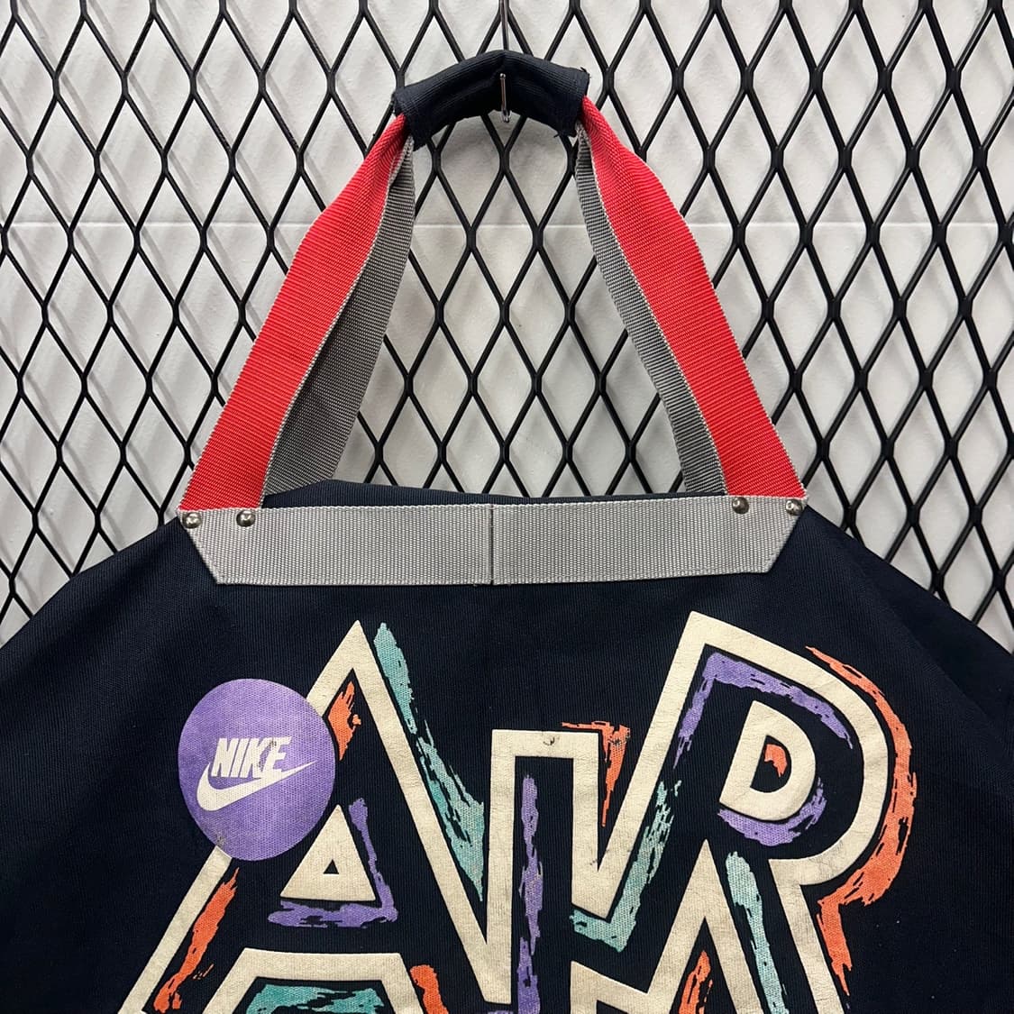 90s 나이키 에어 더플백 레트로 그래픽 로고 네이비 레드 배색 상품이미지3