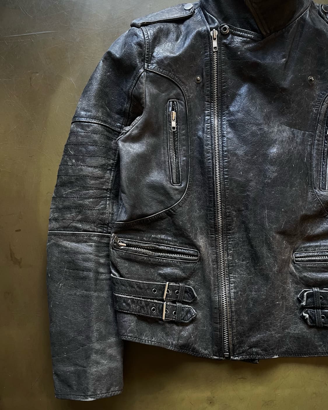 Italian Vintage Real Leather Rider JK 상품이미지6