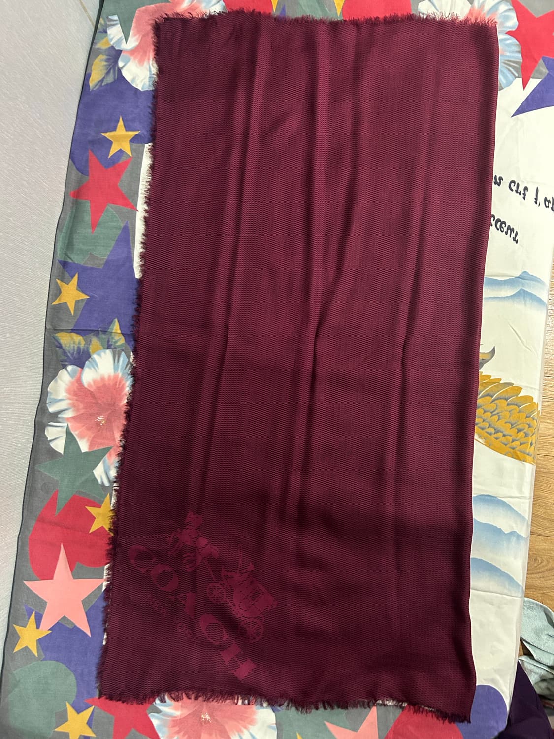 코치 버건디 스카프 상품이미지1