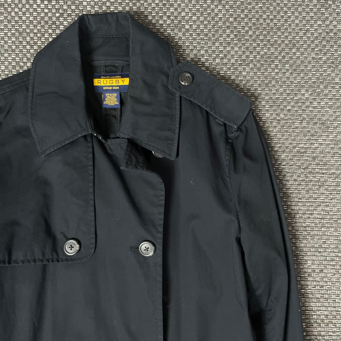 폴로 랄프로렌 럭비 블랙 더블 트렌치코트 L 상품이미지3