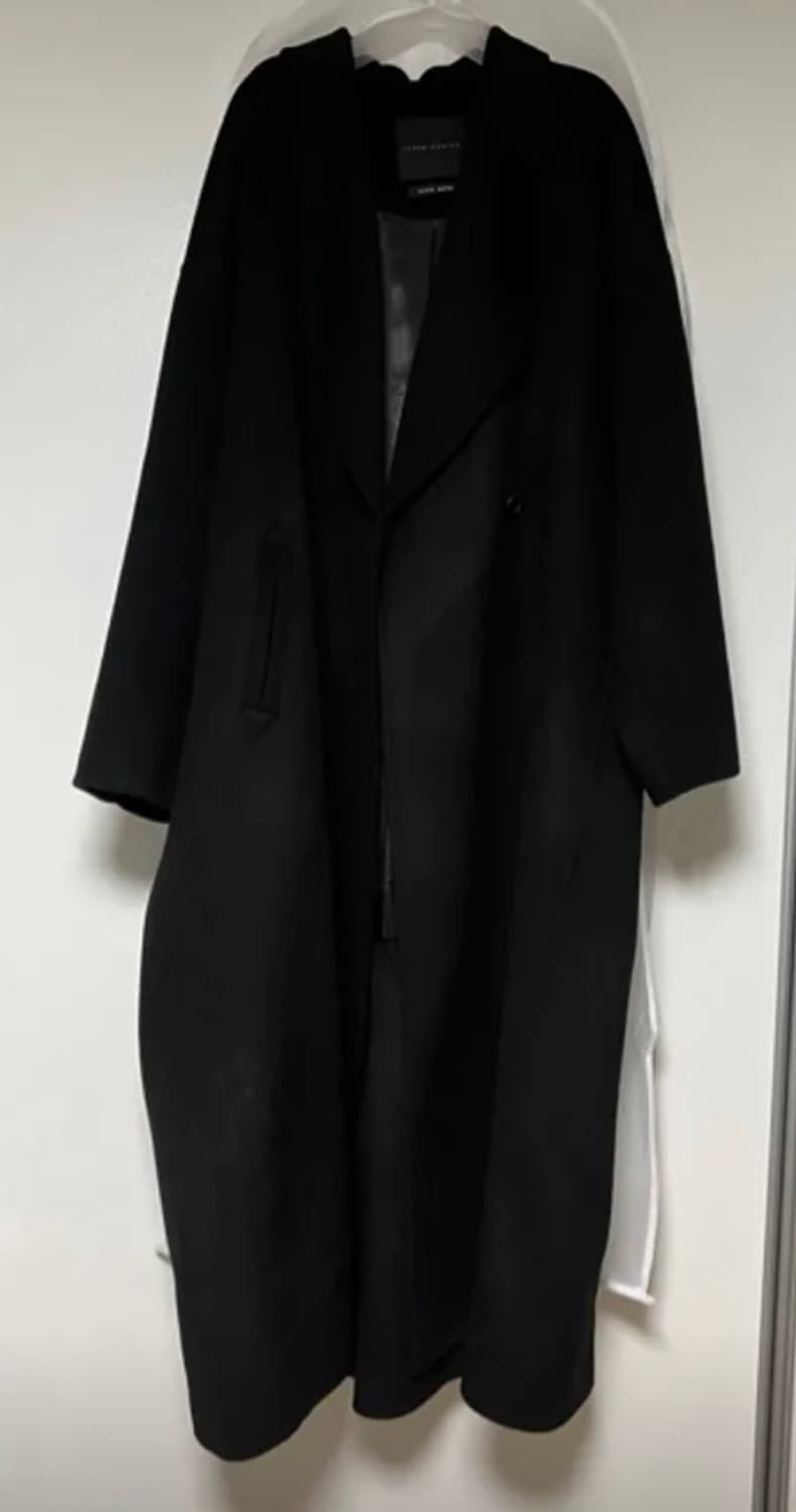 트리밍버드 핸드메이드 와이드 롱코트 블랙 상품이미지6