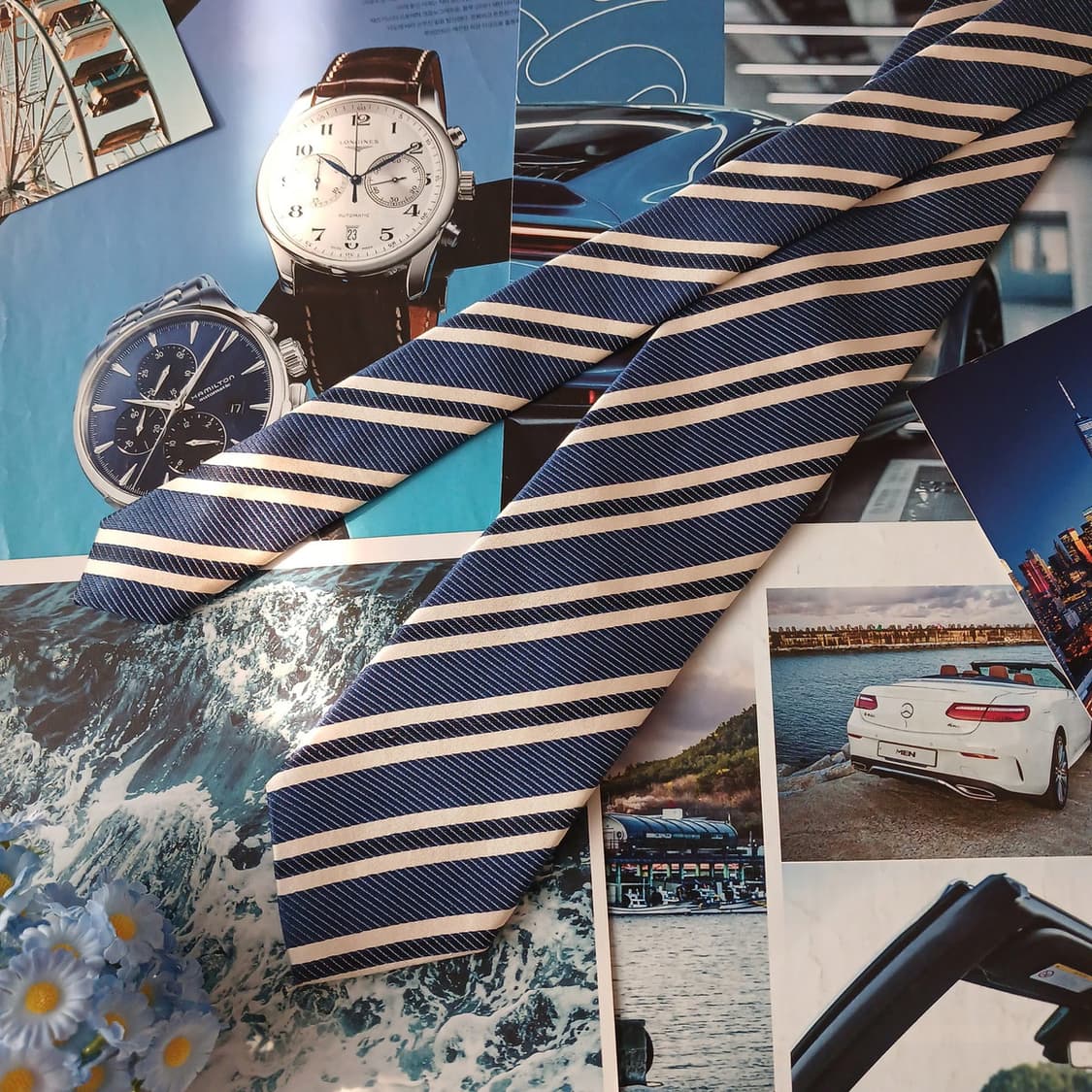 빨질레리 실크 혼방 스트라이프 넥타이 8.4cm A+등급 A19110
 상품이미지3