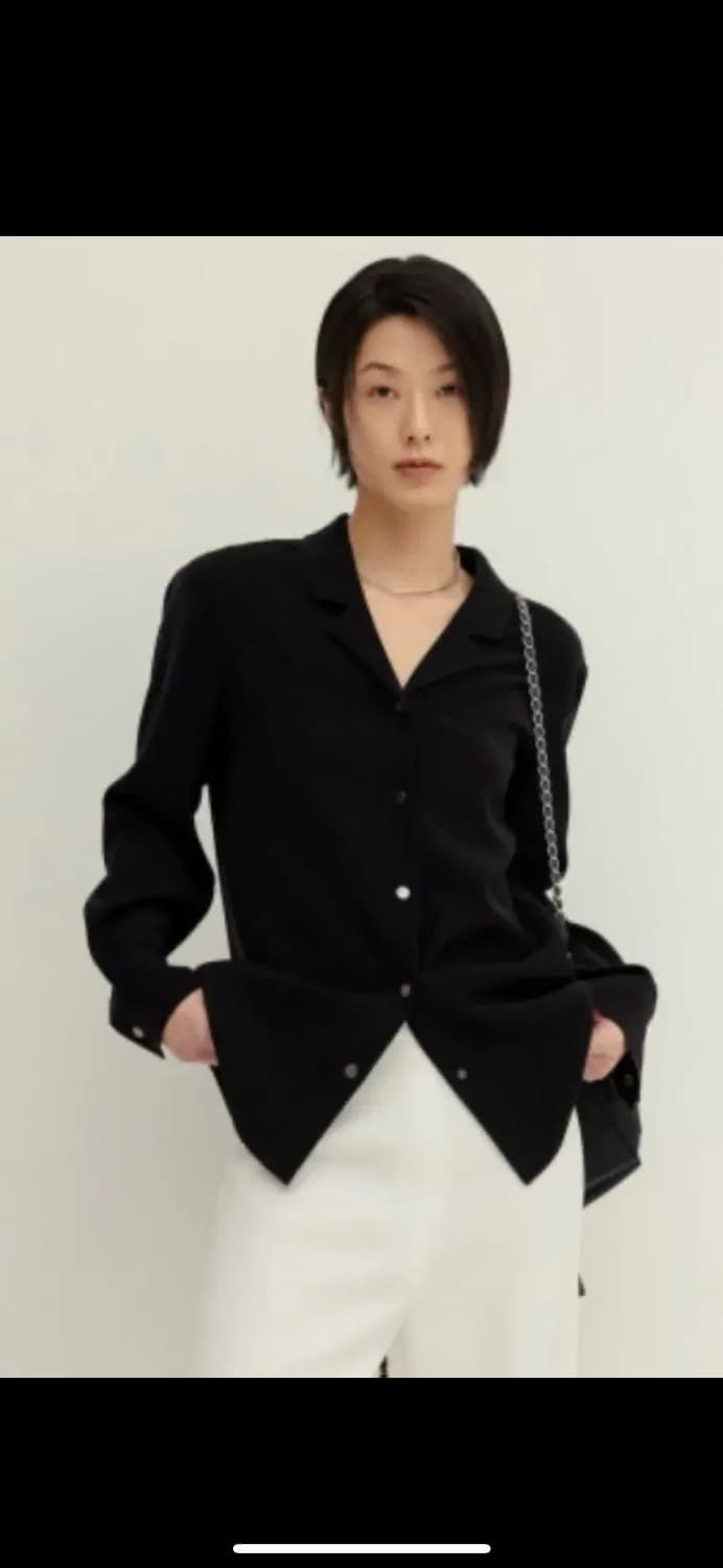 오르 오리지널 루 셔츠  블랙, 아이보리 s 상품이미지4