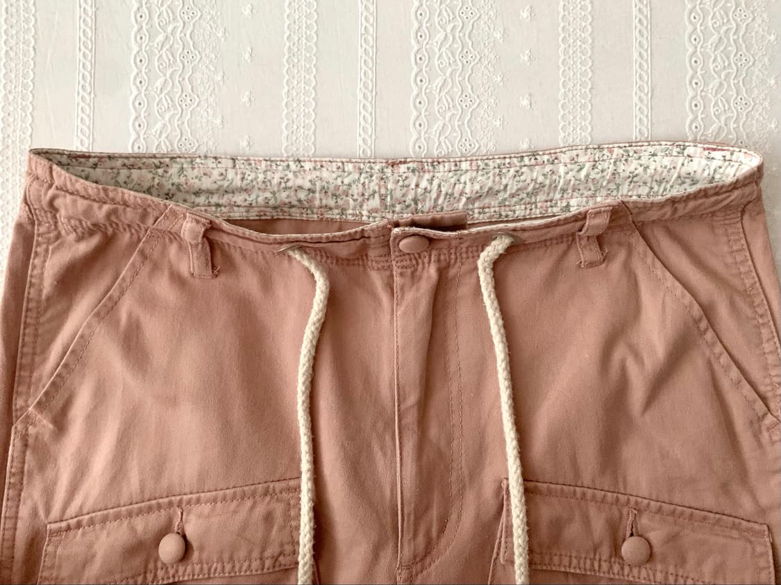 하구미 인디핑크 잔꽃 둥근 포켓 9부 팬츠 상품이미지3